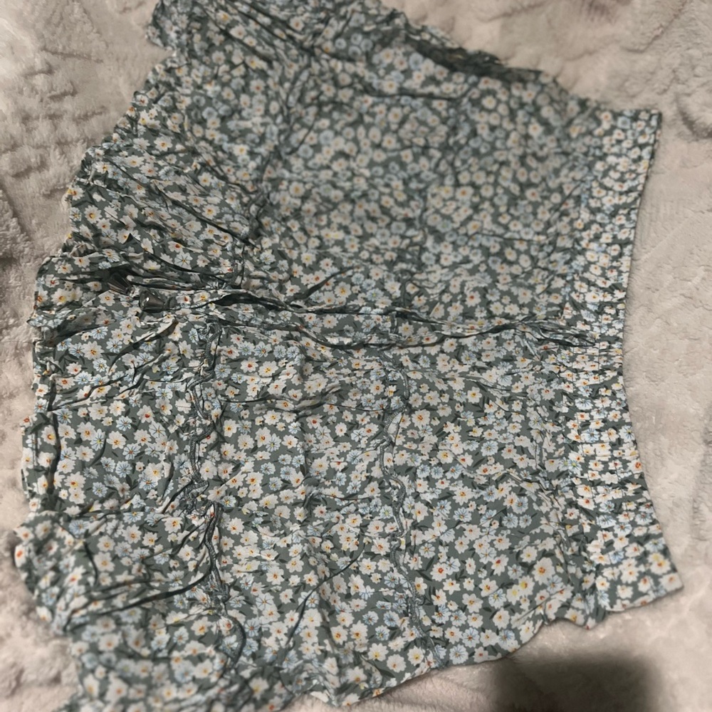 Floral Mini Skirt in Green & Yellow (Spring Bundle - 2 Skirts)